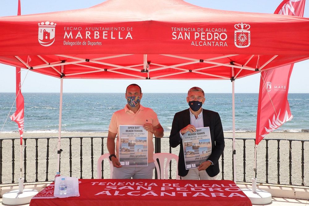 La playa de San Pedro Alcántara se convertirá este fin de semana en la pista del primer Open Day Beach Tennis 2021