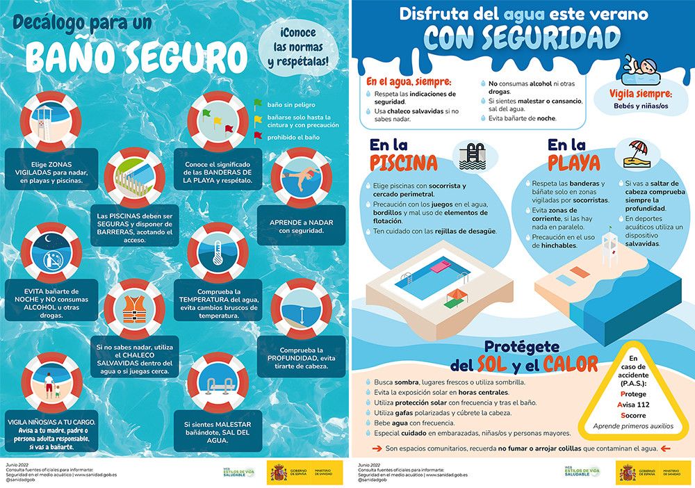 Sanidad traslada a la población las recomendaciones para disfrutar de un baño seguro durante el verano