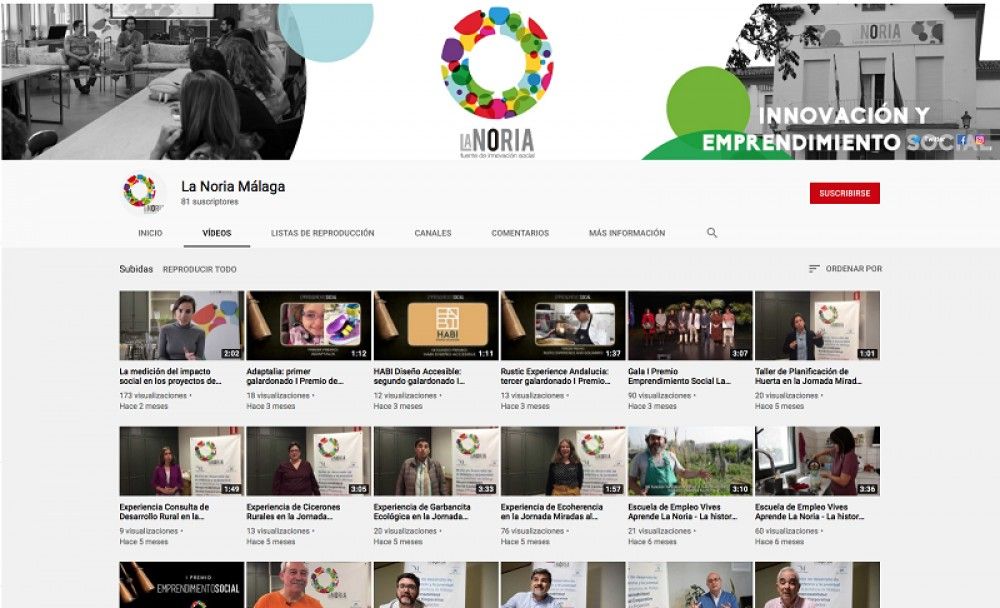 La Noria ofrece más de 60 experiencias de innovación social y emprendimiento sociales en su canal de Youtube