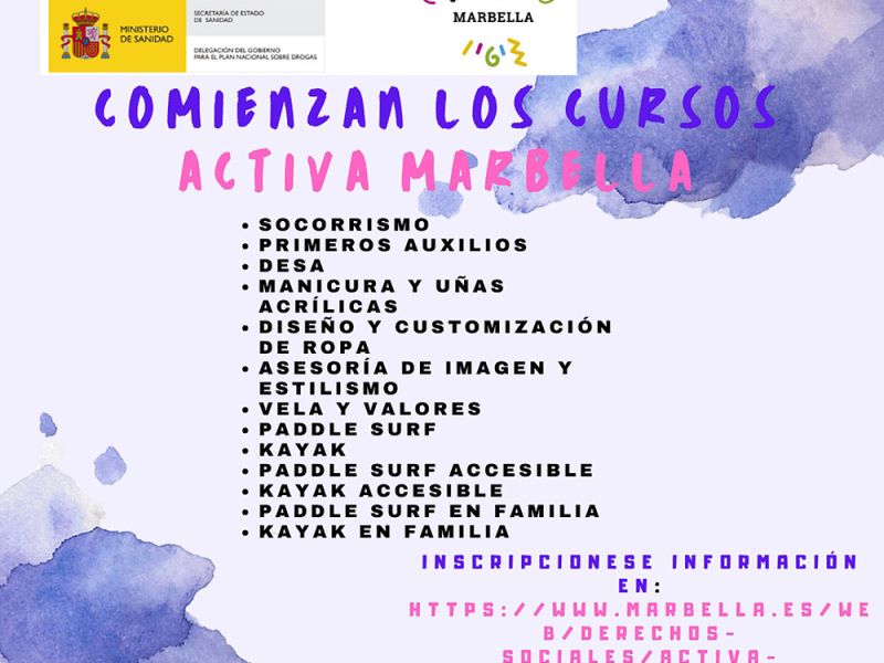 El Ayuntamiento inicia el programa de ocio y tiempo libre saludable Activa Marbella 2023, con más de una docena de cursos gratuitos, dirigidos a jóvenes con edades comprendidas entre los 12 y los 30 años