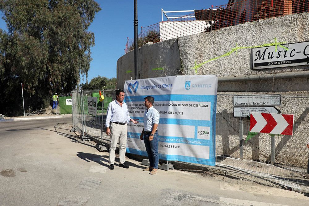 El Ayuntamiento ejecuta de forma subsidiaria un muro de contención en un inmueble de Las Chapas ante el riesgo de desplome