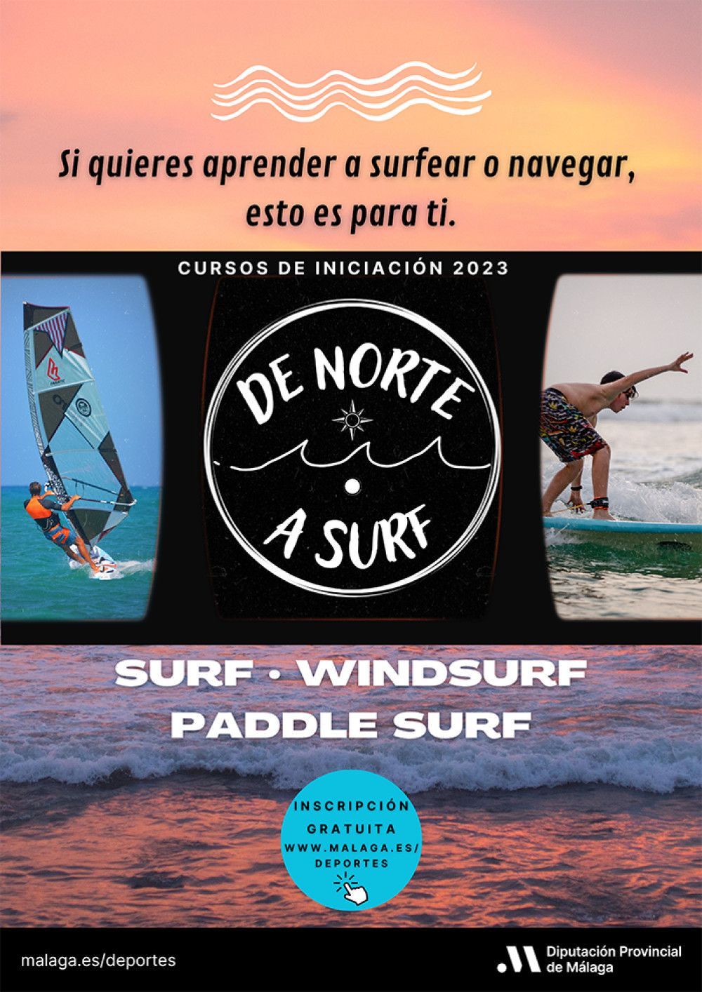 Más de 200 personas podrán participar en los cursos de surf, windsurf y paddle surf que ofrece la Diputación a través del programa De Norte a Surf