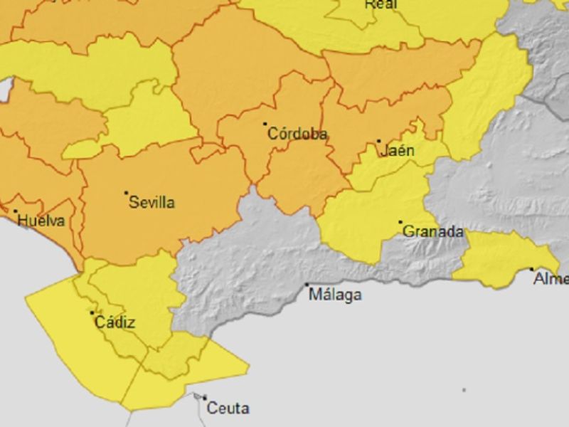 La Aemet activa hoy el aviso naranja por calor en Huelva, Sevilla, Córdoba y Jaén