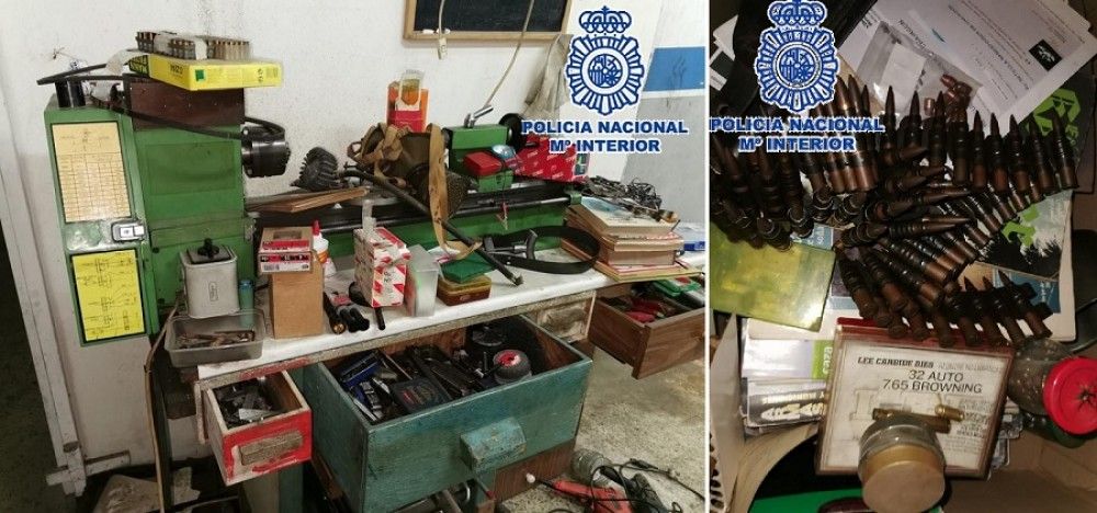 Detenido en Málaga capital un septuagenario amante de las armas con un arsenal en un almacén cerrado al público
