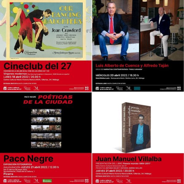 Luis Alberto de Cuenca y Alfredo Taján, protagonistas del ciclo de Narrativa Contemporánea del Centro del 27