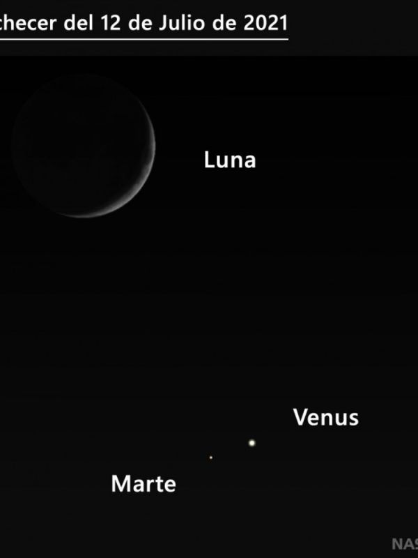 La Luna, Marte y Venus, juntos en el Cielo