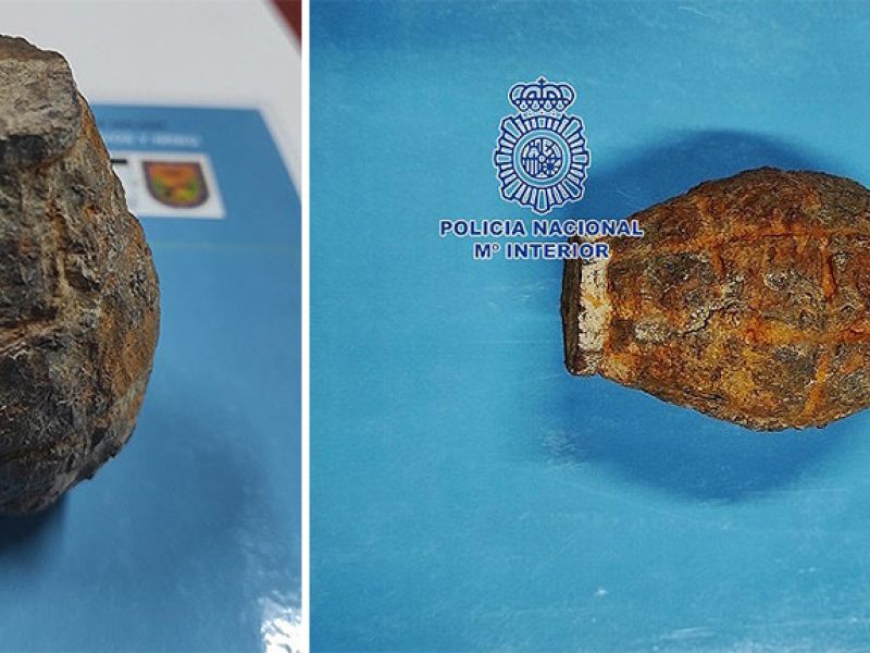 Los TEDAX de la Policía Nacional retiran una granada de la Guerra Civil de un paraje rural en Vélez-Málaga