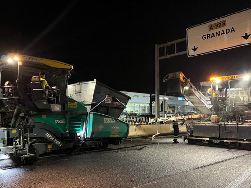 La obra de refuerzo del firme en la A-92G entre Granada y Santa Fe concluirá a final de mes