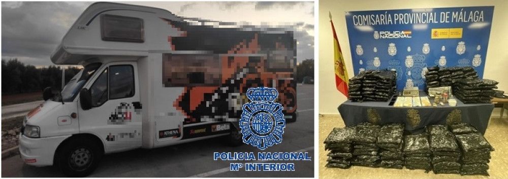 La Policía Nacional incauta 90 kilogramos de marihuana ocultos en el doble fondo de una autocaravana