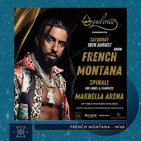 El rapero de talla mundial French Montana encenderá el escenario de Marbella Arena el 19 de agosto