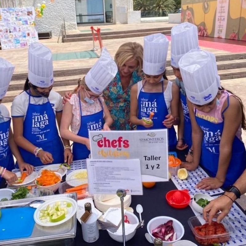 Ayer se celebraron los primeros talleres de ChefsForChildren impulsados por Sabor a Málaga con 37 maestros de la cocina y más de 150 escolares malagueños