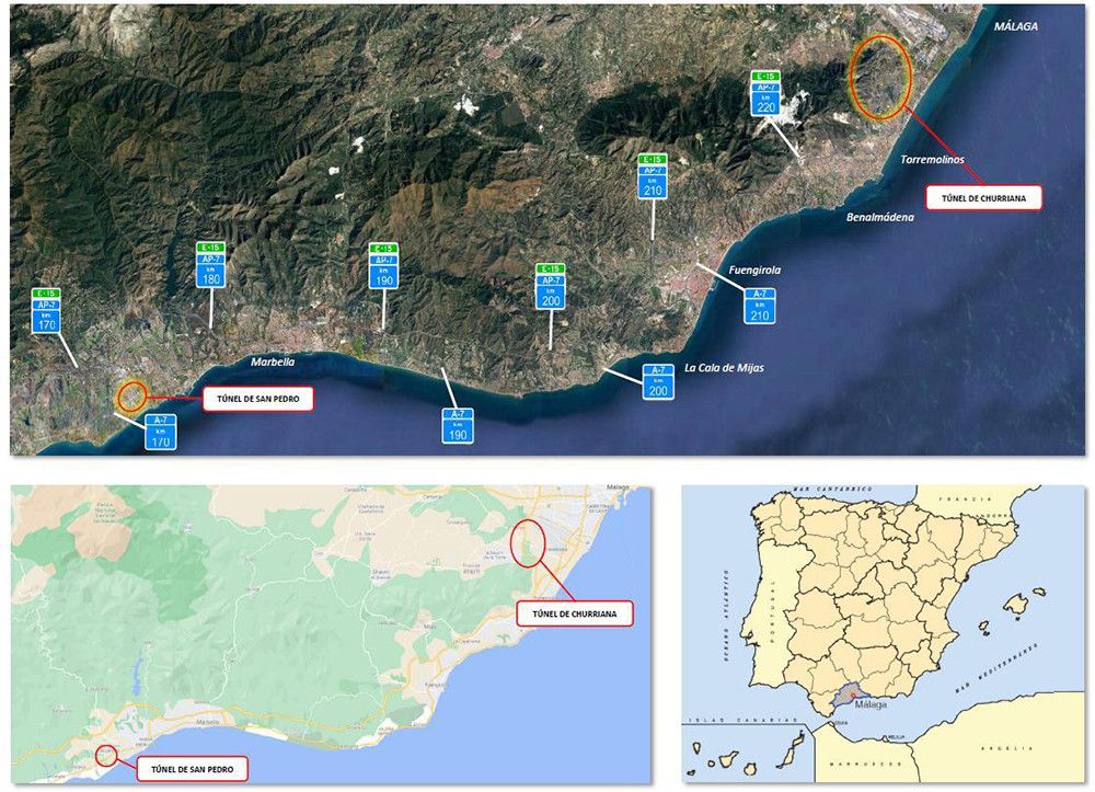 El ministerio realizará obras para modernizar y mejorar los túneles de San Pedro Alcántara y Churriana en la A-7