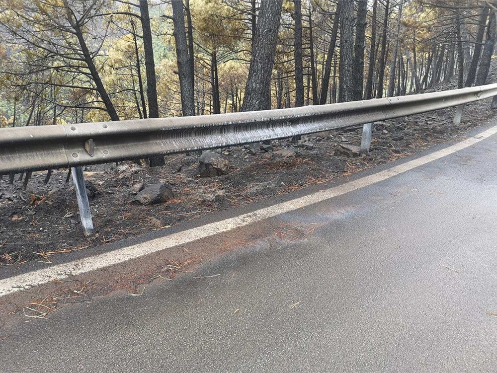 La Diputación invierte 3,1 millones de euros en el arreglo de dos carreteras afectadas por el incendio de Sierra Bermeja