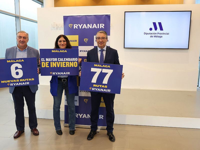 La oferta de plazas aéreas de octubre a diciembre hacia la Costa del Sol se incrementa un 23,4% respecto a los mismos meses de 2022