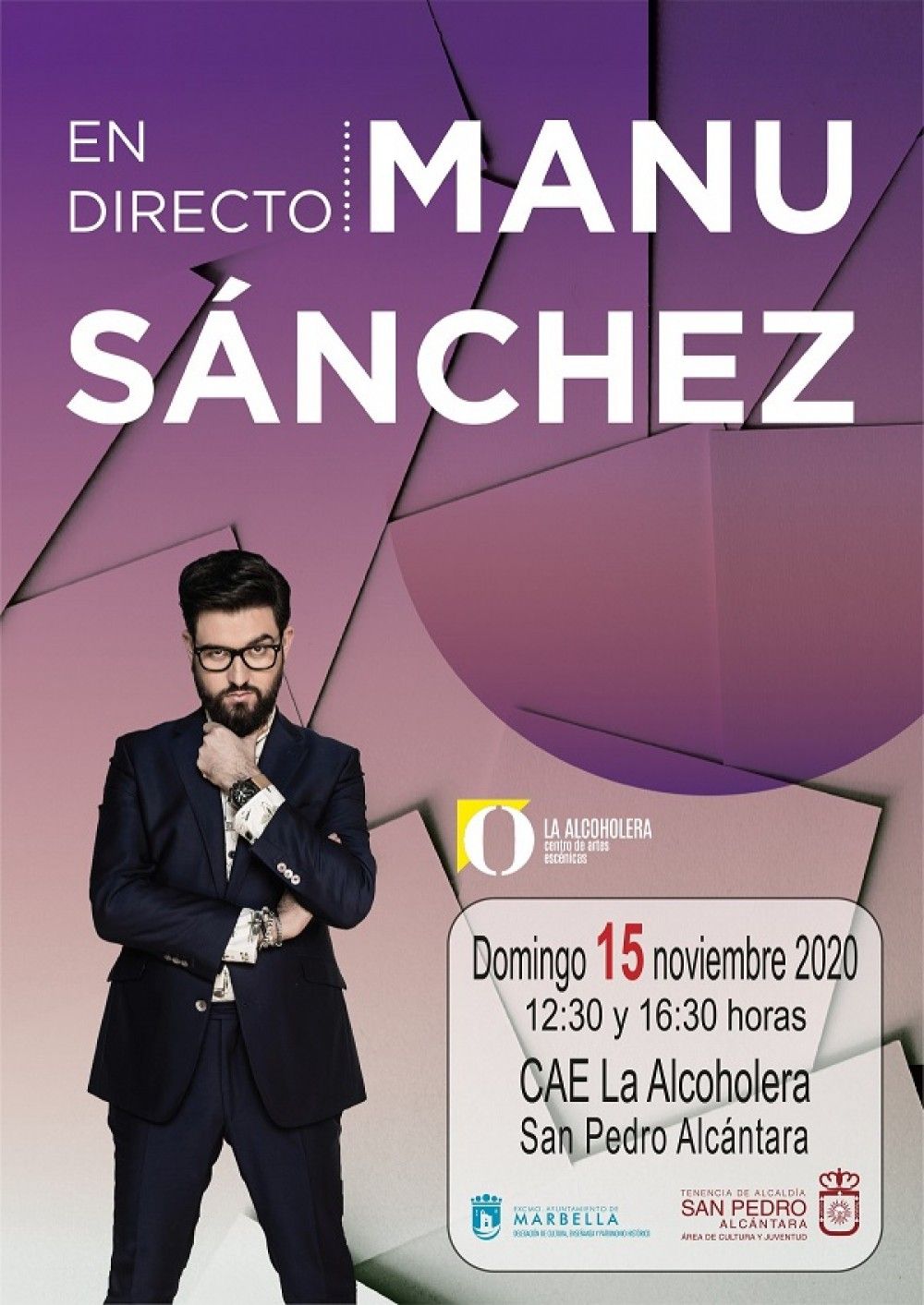 El espectáculo En directo’, del humorista Manu Sánchez, cambia de horario y tendrá lugar este domingo en el CAE La Alcoholera en una función de mañana y otra de tarde