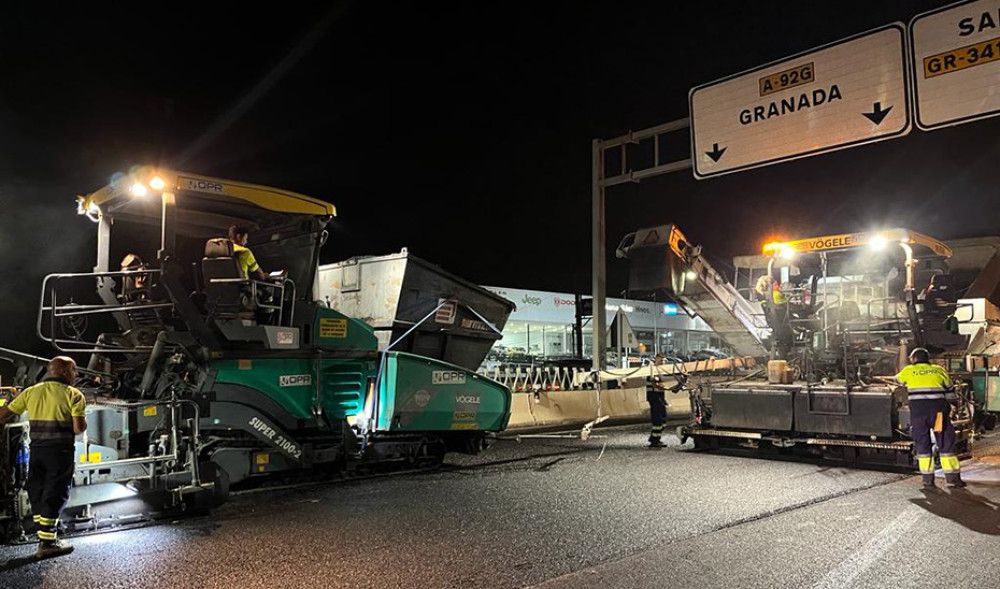 La obra de refuerzo del firme en la A-92G entre Granada y Santa Fe concluirá a final de mes