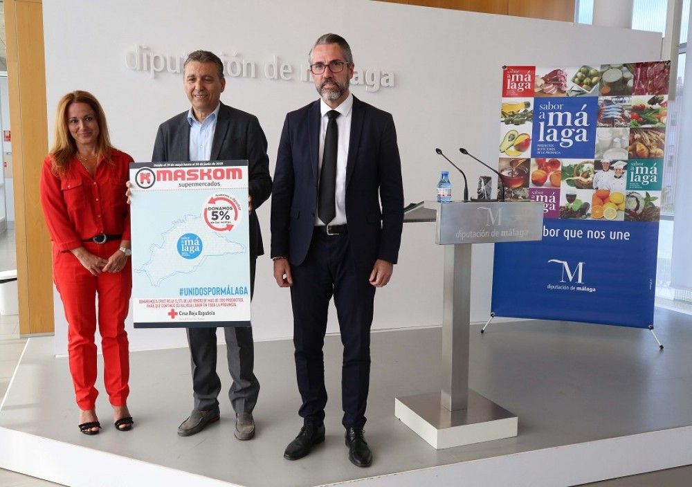 La Diputación de Málaga, Maskom Supermercados y Cruz Roja Málaga lanzan la campaña solidaria #UnidosPorMálaga