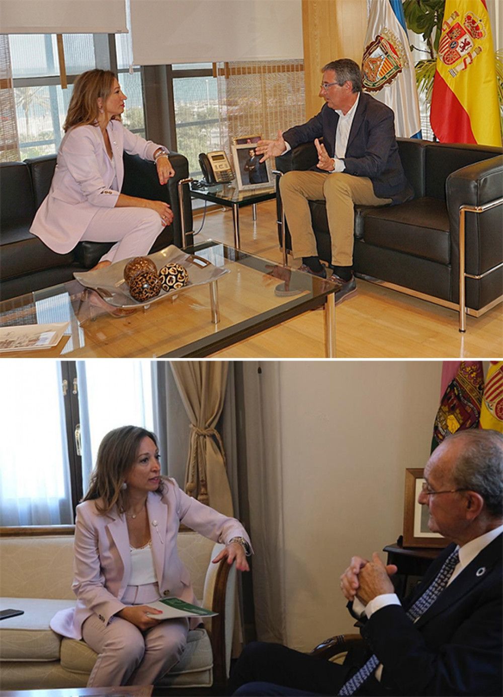 La delegada del Gobierno andaluz se reúne con el presidente de la Diputación y con el alcalde de Málaga