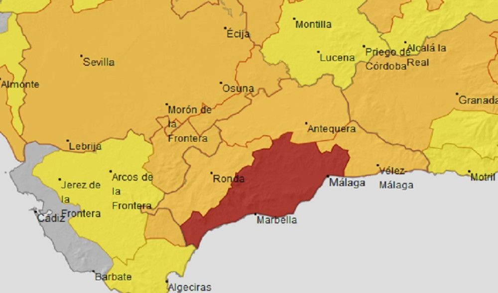 Ampliado el aviso rojo por altas temperaturas a la comarca malagueña de Sol y Guadalhorce