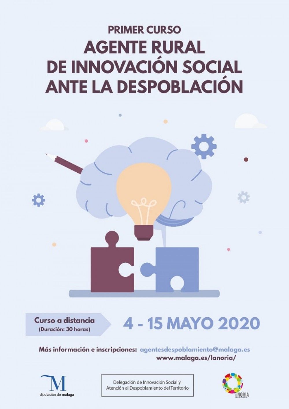 El curso online de la Diputación destinado a agentes rurales para combatir la despoblación en Málaga supera las 450 inscripciones