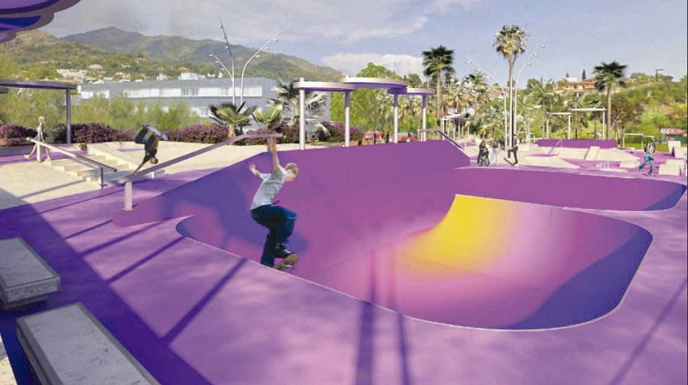 Diputación y Ayuntamiento cofinanciarán la construcción de un parque con pistas de "skate" en Marbella