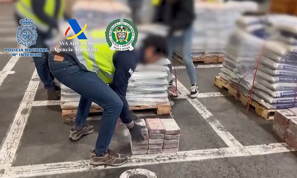 Intervenidos más de 1.200 kilos de cocaína ocultos en tres contendores marítimos procedentes de Sudamérica