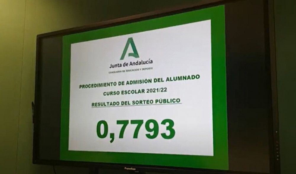 El número 0,7793 resolverá los casos de empate para la escolarización 2021/22