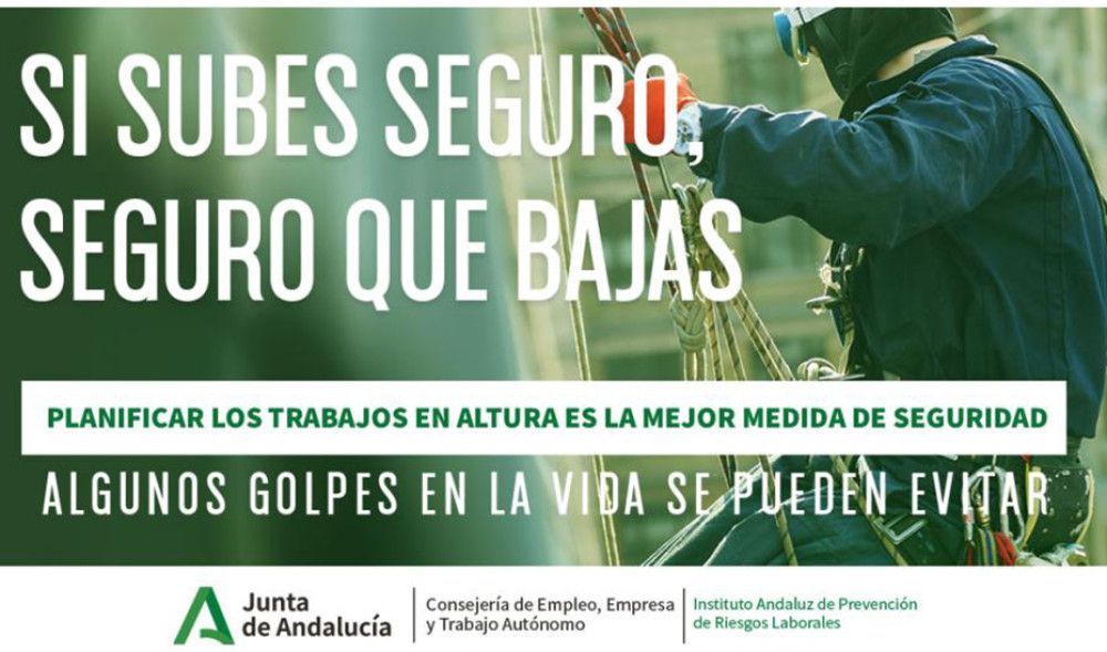 La Consejería de Empleo refuerza la campaña de sensibilización para evitar caídas en altura