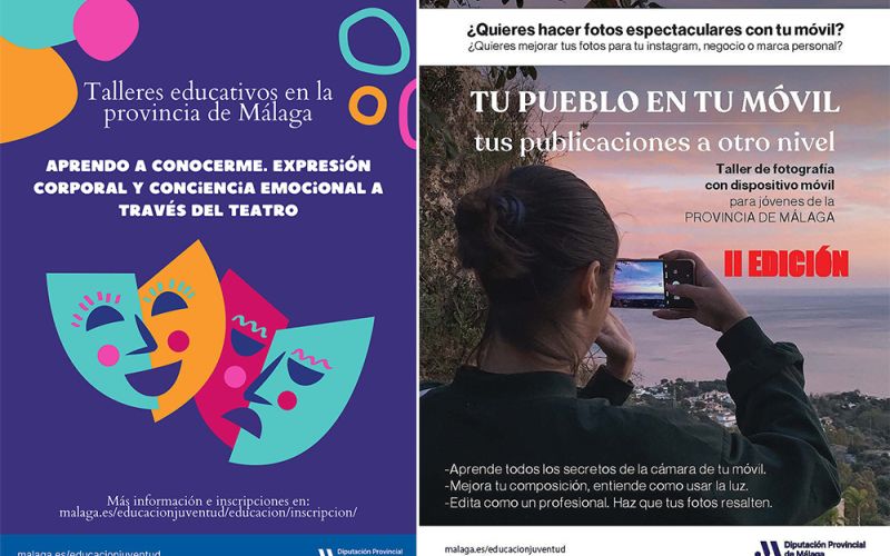 La Diputación organiza talleres de teatro y de fotografía con dispositivos móviles para niños y jóvenes de toda la provincia