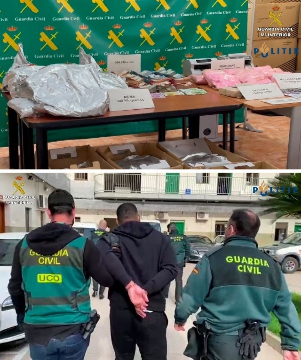 Intervenidos 11 kilos de "cocaína rosa" tras una investigación de la Guardia Civil sobre uno de los fugitivos más buscados de Holanda