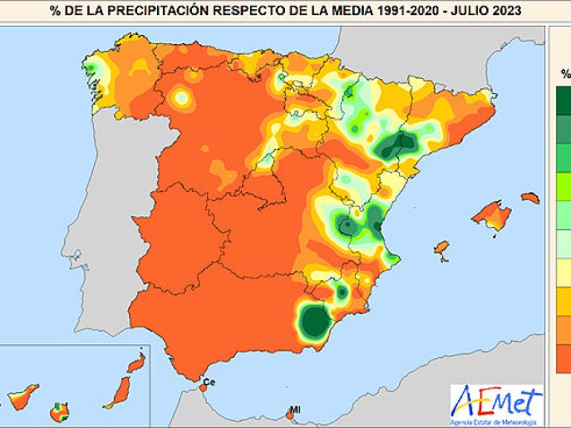 El pasado mes de julio fue el sexto más cálido de la serie histórica