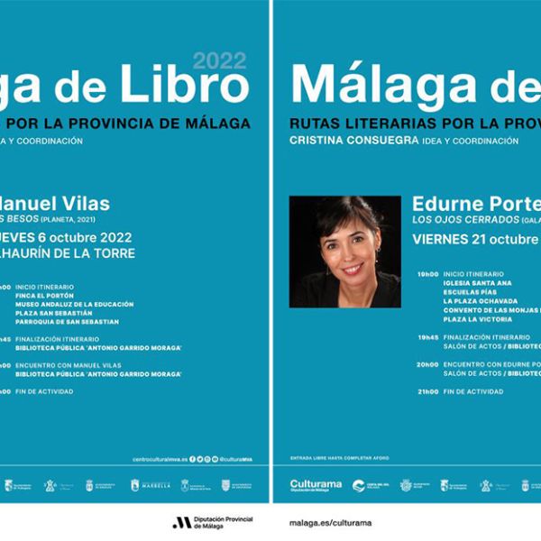 Manuel Vilas y Edurne Portela recorrerán Alhaurín de la Torre y Archidona con sus lectores gracias a Málaga de Libro