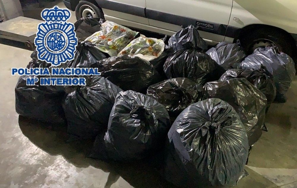 Detenido en Fuengirola un hombre con atuendo de pintor que llevaba en su furgoneta 77 kilogramos de marihuana