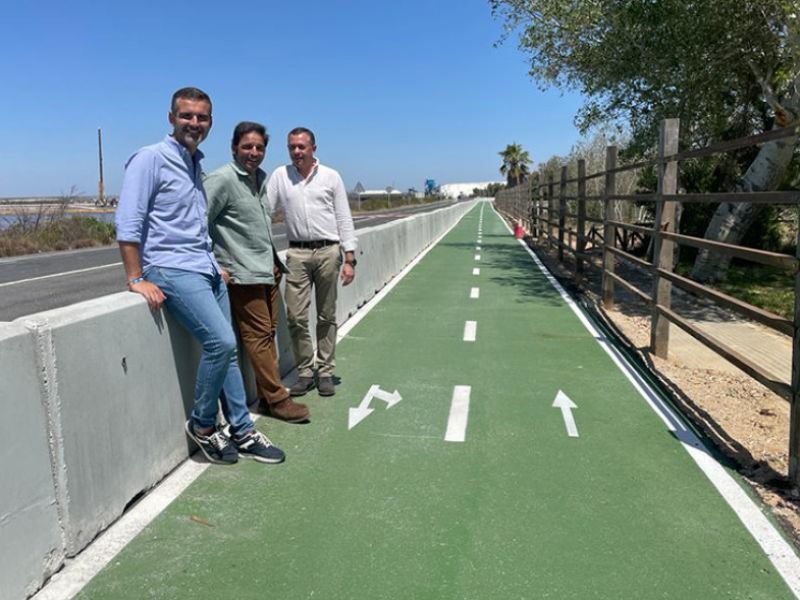 Las obras del carril bici que conecta Huelva con las Marismas del Odiel están a más del 90% de ejecución
