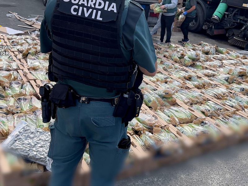 Cinco detenidos en Navarra por transportar marihuana entre lechugas tras dar un vuelco haciéndose pasar por policías