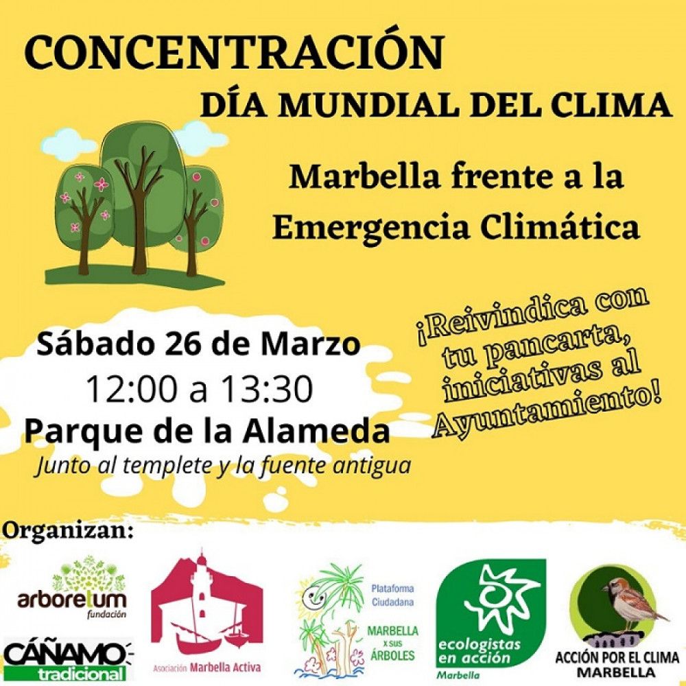 Convocada una concentración en el Parque de la Alameda de Marbella el próximo sábado por el Día Mundial del Clima