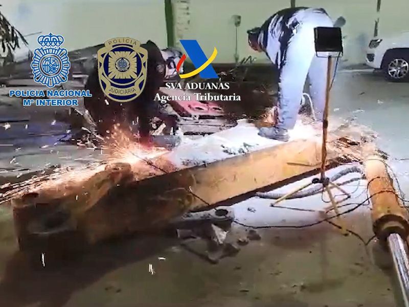 Intervenidos 210 kilos de cocaína ocultos en maquinaria industrial declarada como chatarra procedente de Panamá