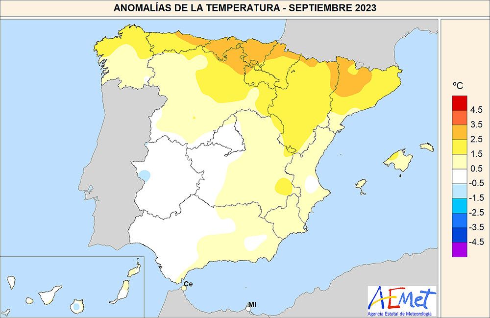 El mes pasado fue el septiembre más lluvioso del siglo XXI y el octavo de la serie histórica