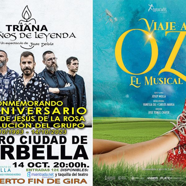 Los espectáculos musicales Triana, 40 años de leyenda’ y Viaje a Oz’ inauguran la temporada de otoño del Teatro Ciudad de Marbella