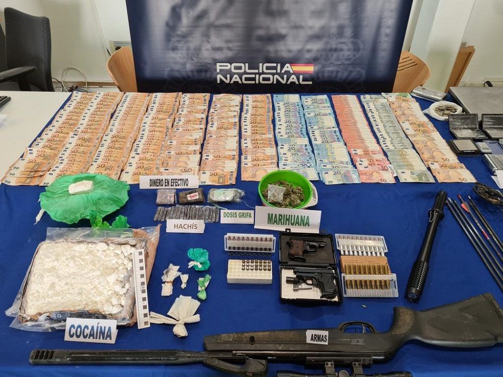 La Policía Nacional desmantela una organización criminal dedicada al tráfico de marihuana y cocaína