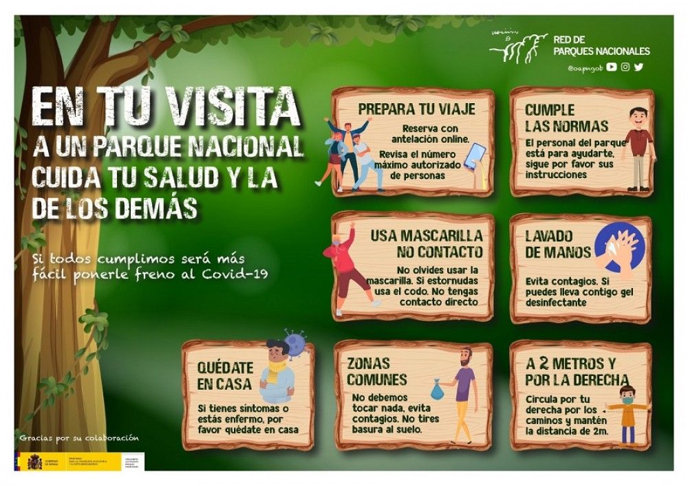 El Gobierno publica una guía de medidas y recomendaciones para la visita a los parques nacionales durante la desescalada