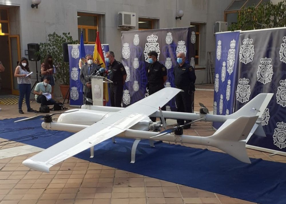 Intervenido en Málaga un dron de 4,35 metros de envergadura acondicionado para el transporte de droga entre Marruecos y España