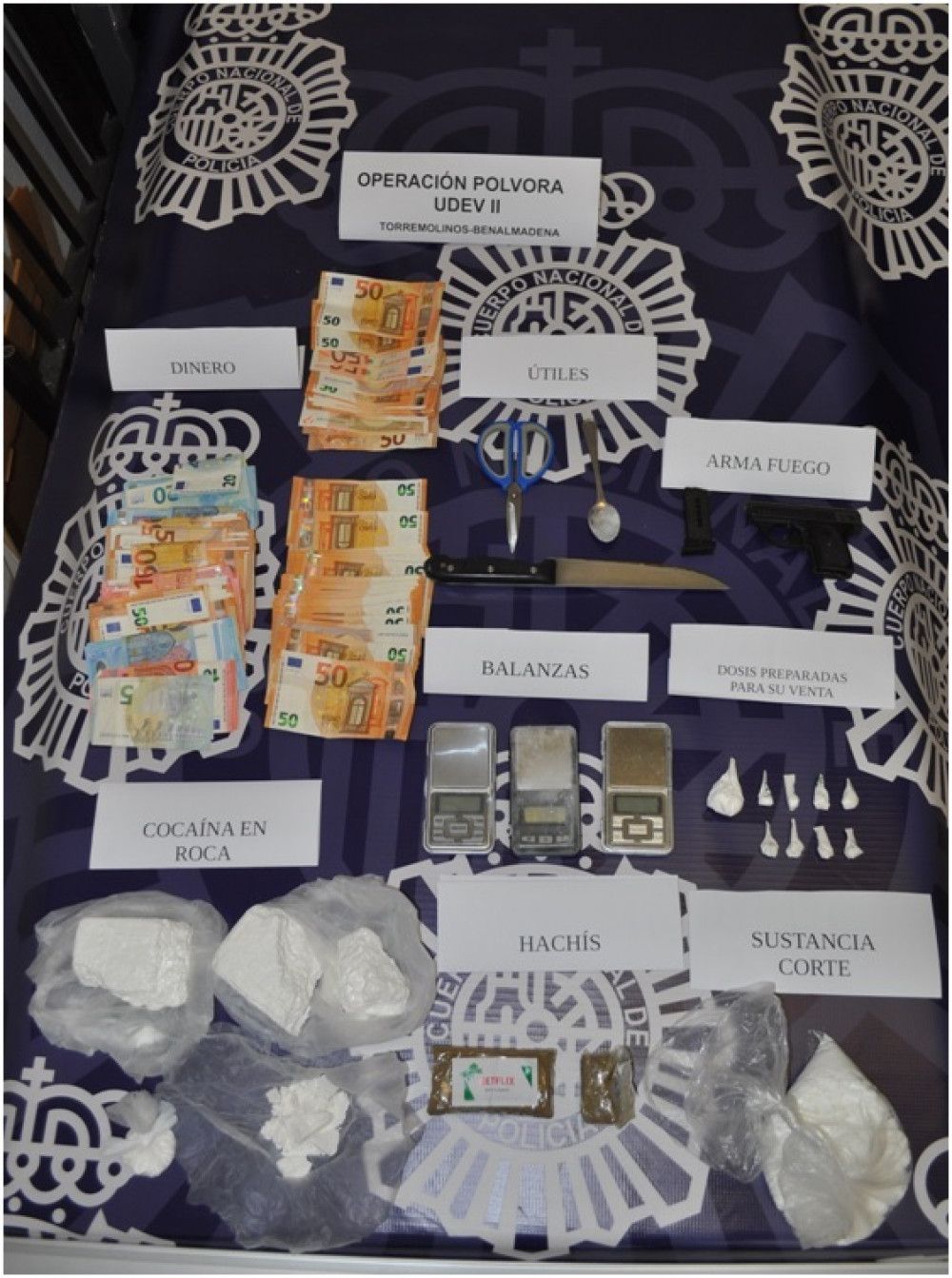 La Policía Nacional desarticula un entramado criminal que distribuía cocaína en zonas de ocio de Torremolinos y Benalmádena