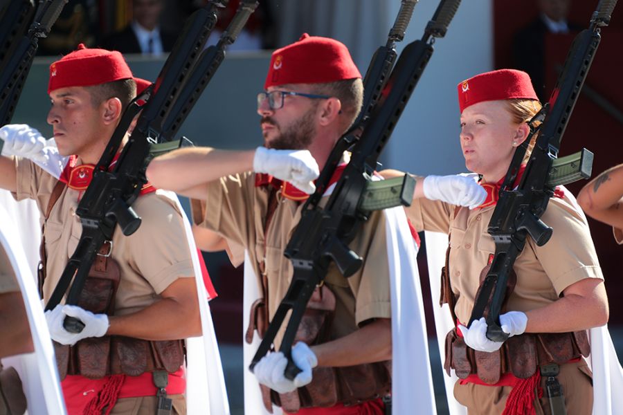 Los reyes, acompañados de la princesa de Asturias, presiden los actos por el Día de la Fiesta Nacional