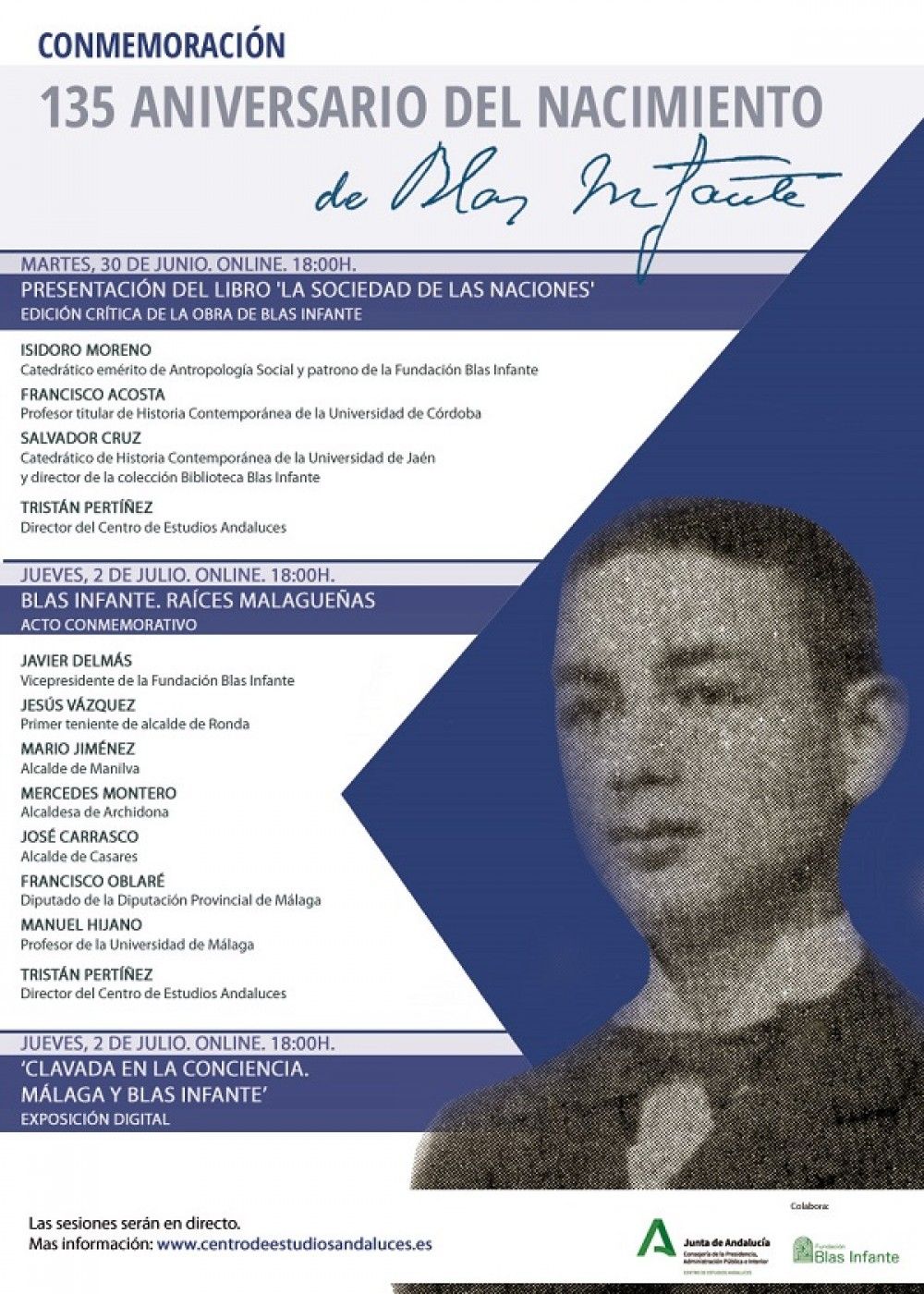 La Diputación de Málaga se suma a las actividades que organiza la Junta de Andalucía para conmemorar el 135 aniversario del nacimiento de Blas Infante