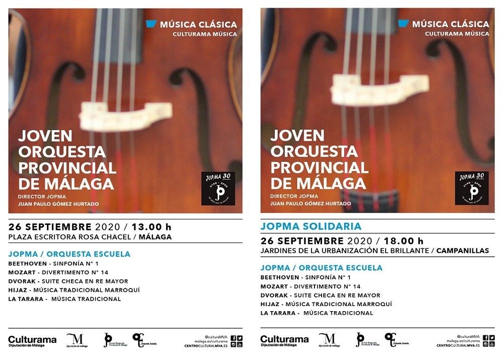 La Joven Orquesta Provincial de Málaga ofrecerá cuatro recitales gratuitos en la provincia de Málaga en el mes de septiembre