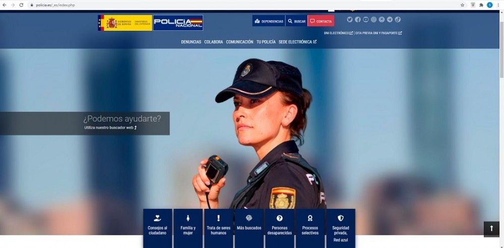 La Policía Nacional presenta el nuevo diseño de su página web