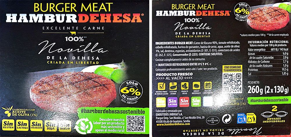 Consumo lanza una alerta sanitaria al detectar Salmonella en una marca de hamburguesas