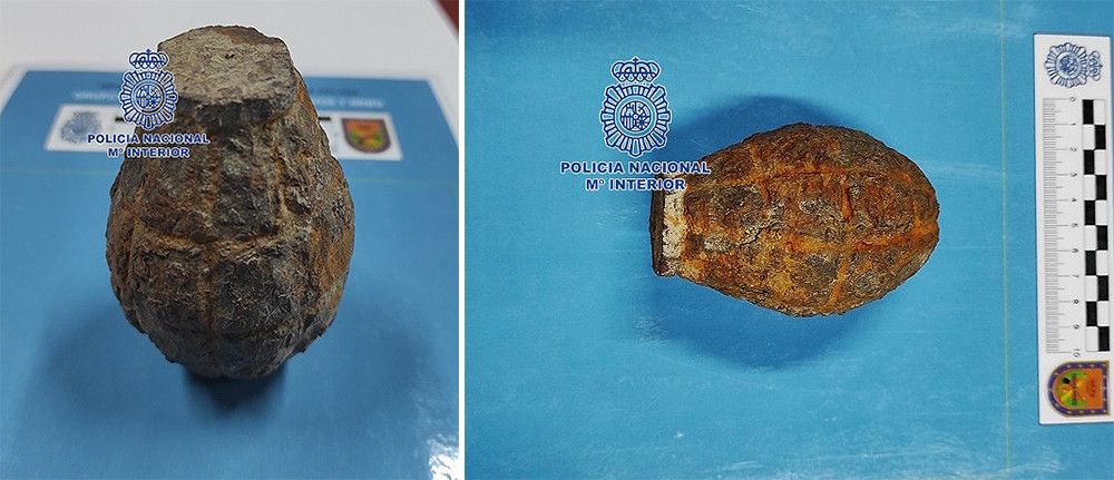 Los TEDAX de la Policía Nacional retiran una granada de la Guerra Civil de un paraje rural en Vélez-Málaga