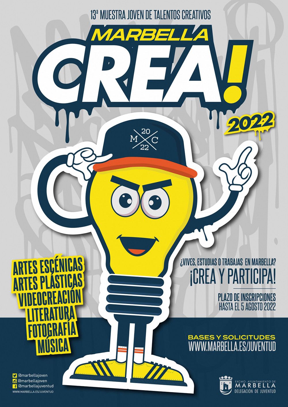 Juventud amplía hasta el 19 de agosto el plazo de inscripción al programa Marbella Crea Muestras, que cuenta con seis disciplinas artísticas